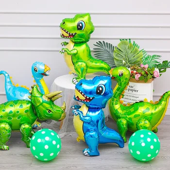 3D Гигантский собранный Динозавр Стоящий Фольгированный шар Воздушные шары с животными Детские Игрушки Украшения для детского Дня рождения Динозавра Воздушный шар
