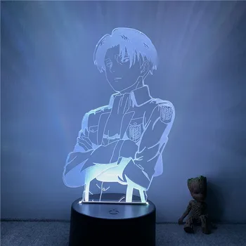 3D-лампа Attack on Titan Rivaille Ackerman, фигурка, светодиодный ночник, 7 цветов, сенсорный декор для стола, ночник, подарочная модель