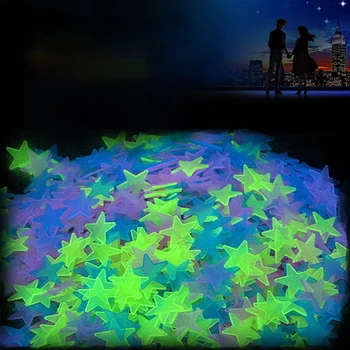 3D наклейка на стену со звездным свечением Украшение потолка детской комнаты спальни Светящаяся в темноте флуоресцентная наклейка на стену для хранения энергии
