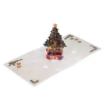 3D поздравительная открытка Дизайн Рождественской елки 3D Рождественская открытка для праздника