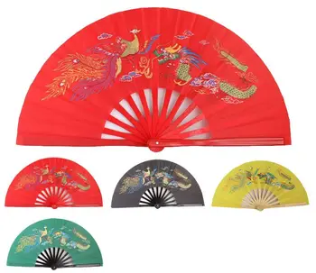 4 цвета бамбуковых ребер зеленый/черный/красный дракон-феникс поклонник боевых искусств тайцзицюань кунг-фу кольцевой поклонник ушу мулан перфоманс фанаты