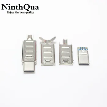 50 комплектов никелевых USB-разъемов типа C, штекерная сварка USB 3 в 1, Ремонт своими руками, Разъем для зарядного устройства
