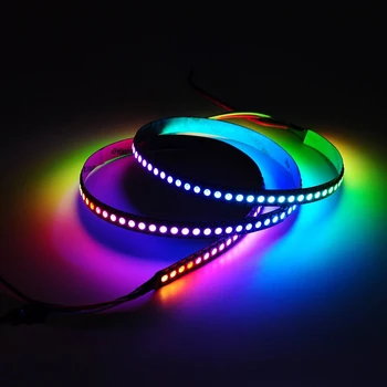 5V WS2812B ARGB LED Strip Light SMD 5050 Полноцветные Пиксельные ленточные Светильники 30/60/144 Светодиодов/М Водонепроницаемая RGB Светодиодная Лента Гибкая 1м 2м 5м