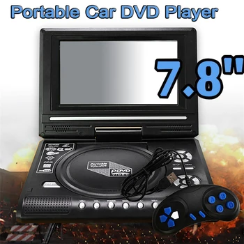 7,8-дюймовый Широкоэкранный ЖК-экран 16: 9 с поворотом на 270 °, Домашний Автомобильный Телевизор, DVD-плеер, Портативный Просмотрщик VCD MP3 с Функцией Игры