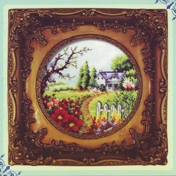 Amishop Высококачественный Красивый Набор для Вышивания Крестиком Dome Spring Garden Four Seasons Flower Home House