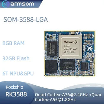 ArmSoM SOM-3588-Основная плата LGA RK3588 8k 6T поддержка вычислительной мощности Andriod12 ubuntu Linux debian