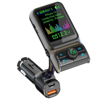 Bluetooth-совместимый передатчик 5.0 Автомобильный FM-музыкальный плеер эквалайзер Звуковой радиоприемник