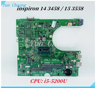 CN-0NPF8M CN-0MHDT2 0MHDT2 14216-1 Материнская Плата Для DELL inspiron 14 3458 15 3558 Материнская плата Ноутбука С процессором i5-5200U DDR3L