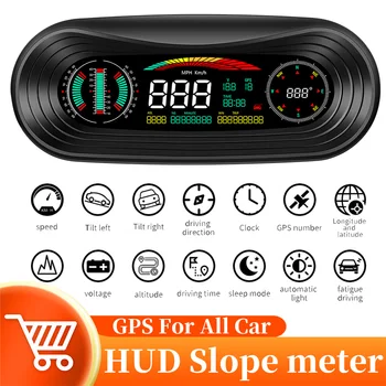 HUD Head Up Дисплей P18 Автомобильный GPS Измеритель Наклона 4x4 Инклинометр Внедорожная Цифровая Сигнализация Скорости Напоминает Автомобильную Интеллектуальную Систему Для Всех автомобилей