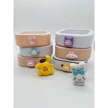 Kawaii Sanrio Аниме Hello Kitty Cinnamoroll My Melody Коробка для хранения Большой емкости Портативная прочная коробка для хранения Подарок на день рождения