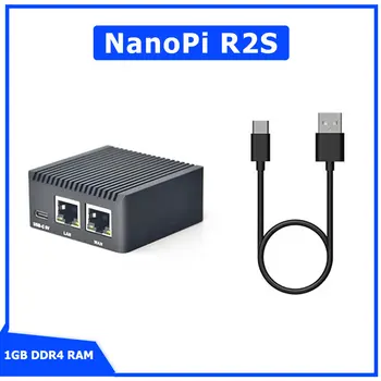 NanoPi R2S Rockchip RK3328 с металлическим корпусом с ЧПУ Мини-плата разработки с двумя Гигабитными портами 1 ГБ SBC-системы