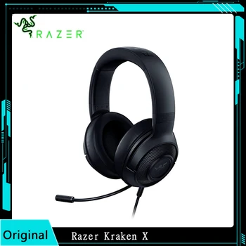 Razer Kraken X - Многоплатформенная Проводная игровая гарнитура с гибким Кардиодным микрофоном, настраиваемыми на заказ 40-мм драйверами, подключением 3,5 мм