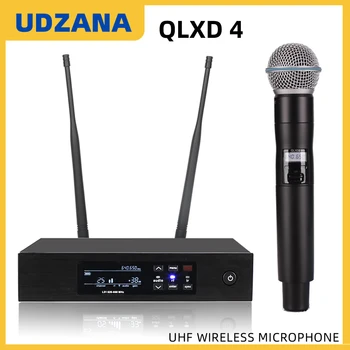 UDZANA QLXD4 Digital True Diversity UHF Беспроводная Микрофонная Система Профессиональный Ручной QLXD2 Beta 58 SM Микрофон Для Сцены