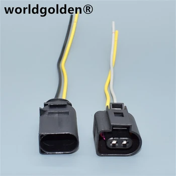 Worldgolden 2-Контактный/Позиционный 3,5 мм Герметичный Разъем Электрического Клаксона Для AUDI VW Skoda Passat VAG Group 1J0973722 1J0 973 72