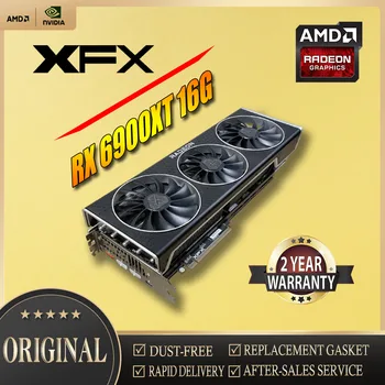 XFX AMD Radeon RX6900XT 16G 256Bit Тройные вентиляторы 8pin + 8pin Графика AMD Video Для настольных ПК Используется Игровая карта