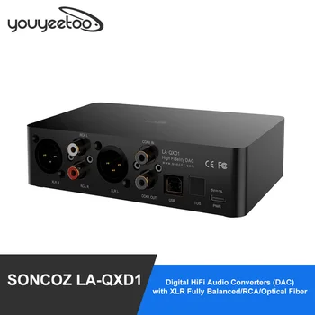 youyeetooSONCOZ LA-QXD1 Цифровые аудиопреобразователи HiFi (DAC) с Полностью сбалансированным XLR/RCA/оптоволокном с низким уровнем шума Windows khadas