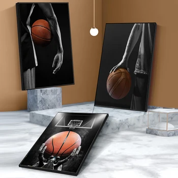 Абстрактная баскетбольная картина на холсте, настенное искусство, плакат мечты о баскетболе и печатные картинки для домашнего декора гостиной