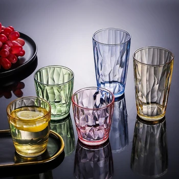Акриловые стаканы для питья Небьющиеся стаканы для воды Небьющиеся Многоразовые Пивные бокалы для шампанского, можно мыть в посудомоечной машине для вечеринки B03E