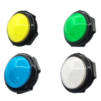 аркадная кнопка диаметром 100 мм, аксессуар для аркадных игр, красочная светодиодная кнопка с круглой подсветкой