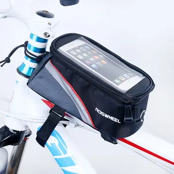 Велосипедная сумка для мобильного телефона 4.2/5.0/5.5 Сумка для хранения трубки с сенсорным экраном на верхней раме для велоспорта MTB Дорожный велосипед Roswheel 12496