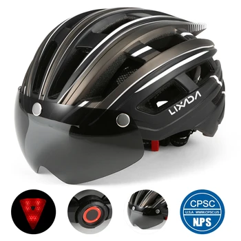 Велосипедный шлем Lixada LED Moutain Road USB Перезаряжаемый Велосипедный шлем для мужчин с солнцезащитным козырьком, очки для мужчин, головной убор для горных велосипедов