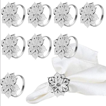Выдолбленное кольцо для салфеток в виде цветка-металлическая пряжка для салфеток для украшения свадьбы в ресторане отеля