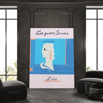 Выставочный плакат Ива Сен-Лорана, модный плакат с летним принтом Seasons, французский плакат