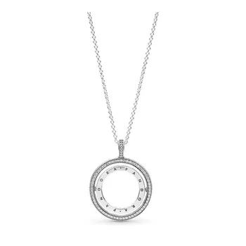 Горячая Распродажа Ожерелье с логотипом из стерлингового Серебра 925 пробы с прозрачными Фианитами в виде сердечек в подарок