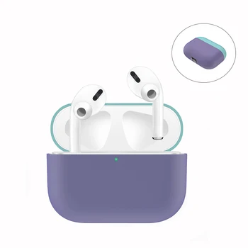 Двухцветный Мягкий Силиконовый чехол для Apple Airpods Pro, Противоударный чехол для Apple AirPods Pro, Чехлы для Air Pods 2019, чехол