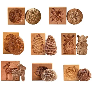 Деревянные формы для печенья, Печенья, Деревянные формы для имбирного печенья, пресс для 3D-Тиснения торта, Форма для выпечки, Резак для выпечки, гаджеты для пекарни