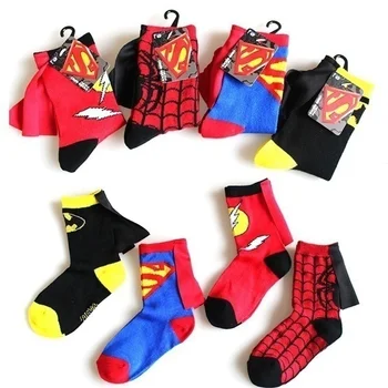 Детские Модные Хлопковые Носки До Щиколотки С Рисунком Человека-Паука из Мультфильма 
