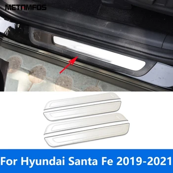 Для Hyundai Santa Fe 2019 2020 2021 Наружный Порог из нержавеющей Стали Накладка на порог Защитная наклейка Аксессуары Для Стайлинга автомобилей