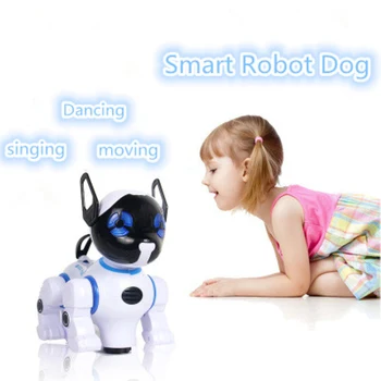 Интеллектуальный радиоуправляемый робот-собака с беспроводным пультом дистанционного управления, умная собака, электронные домашние животные, обучающая игрушка для детей, Двигающаяся, говорящая игрушка ПРОТИВ электрического динозавра