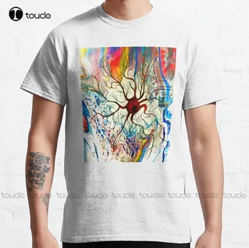 Классическая футболка Rosehip Neuron Neuroscience, забавная футболка, футболки на заказ, унисекс, цифровая печать, дышащий хлопок, ретро