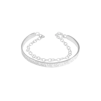 Маленький и роскошный дизайн, универсальный браслет-цепочка с плиссированной текстурой, серебро 925 пробы, женская текстура