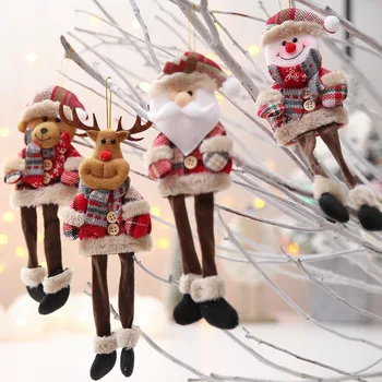 Милая Рождественская подвеска, Кукла Санта Клаус, Снеговик, Подвесные украшения, Рождественский подарок своими руками для ребенка, Игрушка для украшения дома с Новым Годом