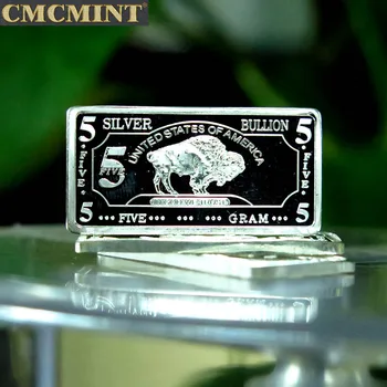 Монетный двор из чистого серебра C84, 5-граммовый слиток Buffalo, тонкое серебро. 999 Сувенир из коллекции Соединенных Штатов Америки