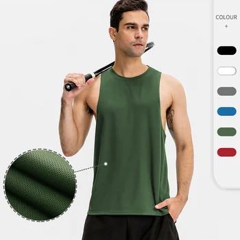 Мужская спортивная жилетка свободного покроя для занятий фитнесом, баскетболом, майка без рукавов, дышащий и быстросохнущий топ