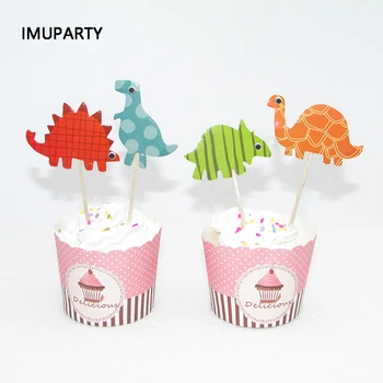 мультяшный динозавр торт топпер для украшения кексов принадлежности для детского дня рождения 3 стиля на выбор