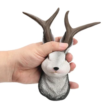 Настенный Декор Jackalope the Latest Legend of Antlers Из Смолы, Подвесная Настенная Художественная Имитация Головы Животного для Дома