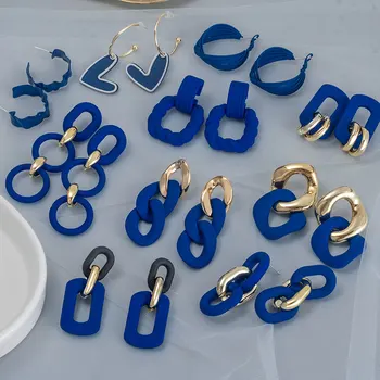 Новые Корейские модные синие серьги Klein для женщин Arcylic, геометрические висячие серьги Brincos 2023, модные ювелирные подарки