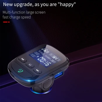 Новый FM-передатчик Bluetooth-совместимый Автомобильный комплект 5.0 Громкой Связи AUX Аудиоприемник Автомобильный MP3-плеер Экран QC3.0 USB Автомобильное Зарядное устройство