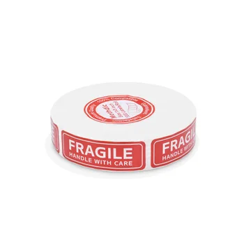 Новый тип высокотемпературной этикетки, клей на медной пластине, хрупкая английская предупреждающая наклейка fragile label, 1x3 см