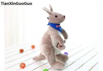 около 32 см прекрасная плюшевая игрушка-кенгуру шарф с голубым флагом мягкая кукла-кенгуру детская игрушка подарок на день рождения s0029