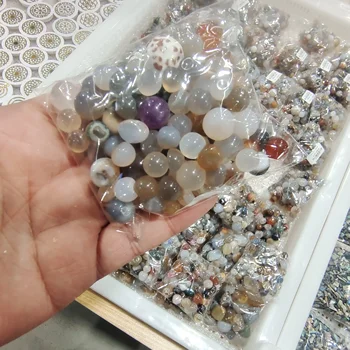 Пакет натуральных разноцветных полированных кристаллов агата, Россыпь разнообразных камней, Драгоценные камни подходят для изготовления ювелирных изделий, колье своими руками