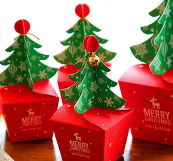 Подарочная Коробка Merry Christmas tree, Бумажные Коробки Для пищевых продуктов Cholocate Печенья, Рождественская Коробка Яблок, Рождественская Подарочная Коробка 30 шт. /лот