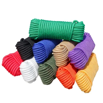 Разноцветные плетеные шнуры длиной 10 м, нейлоновая веревка, шнурок для сушки одежды на открытом воздухе, сетчатый зонт ручной работы, шнур завязан