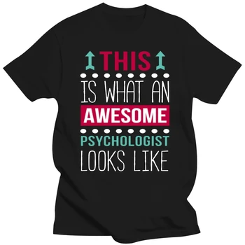 Рождественский подарок, футболка, потрясающий психолог, психологическая футболка, мужская забавная одежда, топы с хипстерскими буквами, хлопковая футболка, черный
