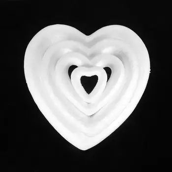 Свадебный пенопластовый шар на День Святого Валентина, белое полое украшение в виде сердца, поделки в форме сердца для рождественской вечеринки своими руками