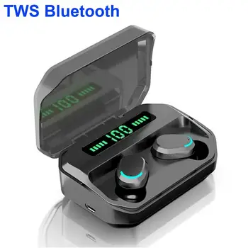 Сенсорный цифровой дисплей M8 TWS, беспроводные наушники 5.0, совместимые с Bluetooth, с зарядным устройством